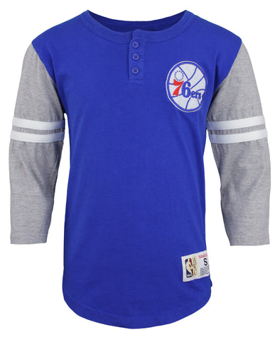 Mitchell & Ness NBA Youth (8-20) Philadelphia 76ers 3/4 Sleeve Henley Tee