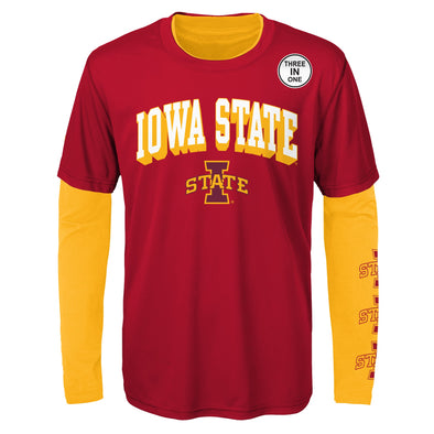 Outerstuff Iowa State Cyclones NCAA Kids (4-7) for The Love of The Game 3 in 1 Tee Combo, Cardinal / Gold
