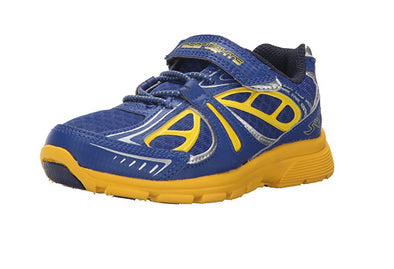Stride Rite Little Kids Racer Light-up Bolt Running Shoe, Navy/Yellow