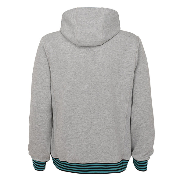 Umbro Men's Pull Over Double Knit Hoodie, Medium Grey Heather/Mint