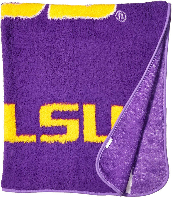 Northwest NCAA Louisiana State University Tigers Sherpa Throw Blanket