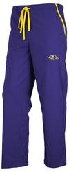 Fabrique Innovations NFL Unisex Baltimore Ravens Team Logo Scrub Pants