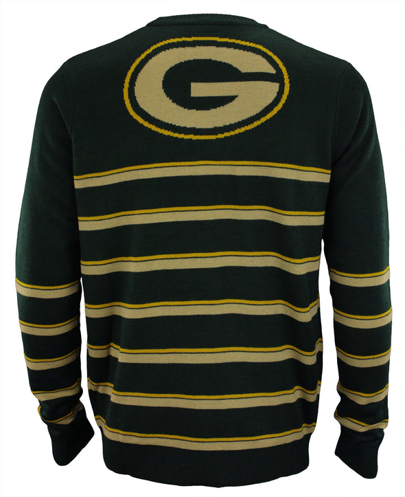 Forever Collectibles NFL Men's Green Bay Packers Retro Stripe Crew Neck Sweater