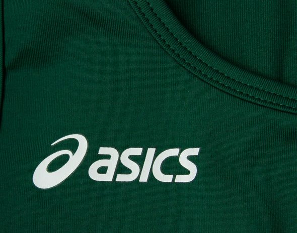 ASICS Women's Stride Shimmel Tank Top, Forest Green / White