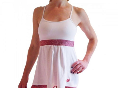 DJ Skins Women's Let It Flow Tank Top, White/Red