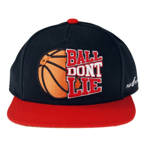 Flat Fitty Ball Don't Lie Snapback Cap Hat, Black / Red, One Size