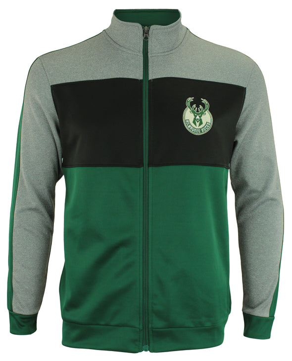 OuterStuff NBA Youth Milwaukee Bucks Performance Full Zip Stripe Jacket