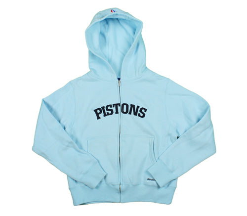 NBA Detroit Pistons Reebok Junior's Zip Up Hoodie, Light Blue