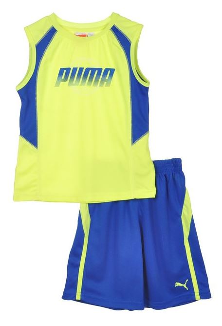 Puma Toddlers Logo Perf Set Sleeveless Top & Shorts Set - Blue Or Orange