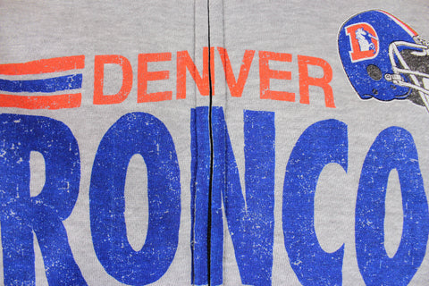 Denver Broncos NFL Football Men's Across the Middle Fleece Hoodie, Grey