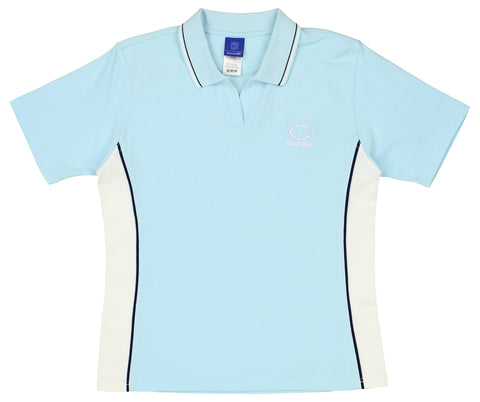 Reebok Chicago Bears NFL Women's Short Sleeve Sporty Polo Shirt, Sky Blue