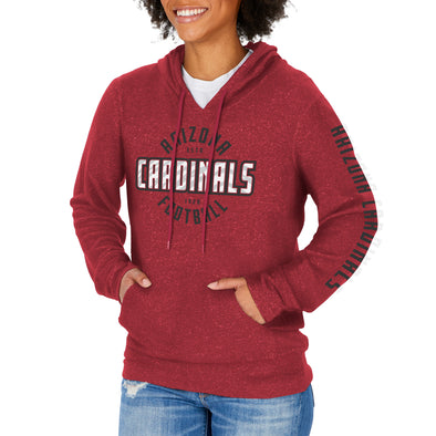 Zubaz NFL Women's Arizona Cardinals Marled Soft Pullover Hoodie