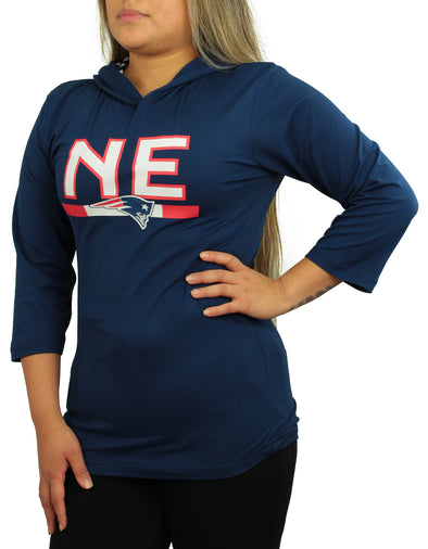 Zubaz NFL Women's New England Patriots Solid Team Color Lightweight Pullover