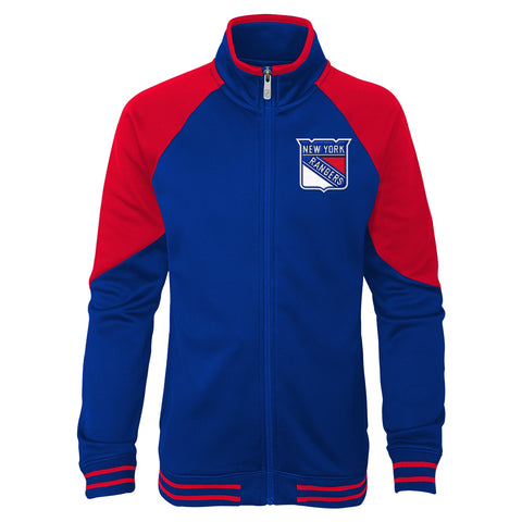 Outerstuff New York Rangers NHL Girls' Youth (7-16) Full Zip Face Off Jacket, Blue