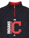 MLB Girls Youth Cleveland Indians AC Team Icon 1/4 Zip Fleece Sweater