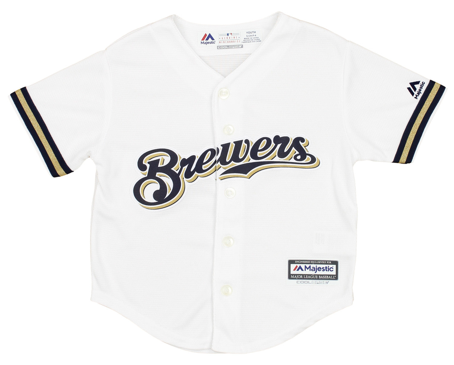 Majestic Milwaukee Brewers Preschool White Official Cool Base Team Jersey