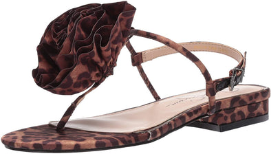 Jessica Simpson Women's Kirah Flat Sandal, Natural Leopard