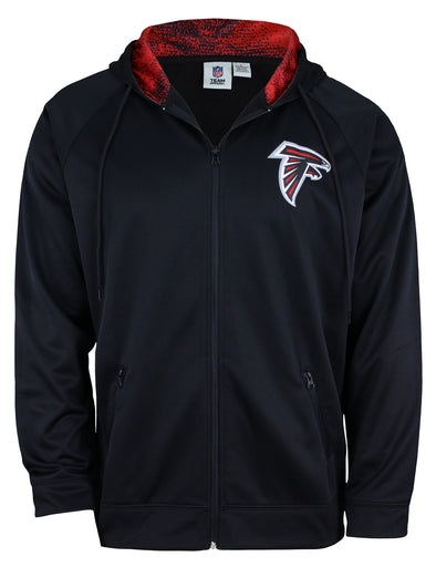 Zubaz NFL Men's Atlanta Falcons Full Zip Fleece Zip Up Hoodie