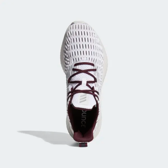 Adidas Men's Alphabounce Running Athletic Shoe, White/Silver Metallic/Maroon