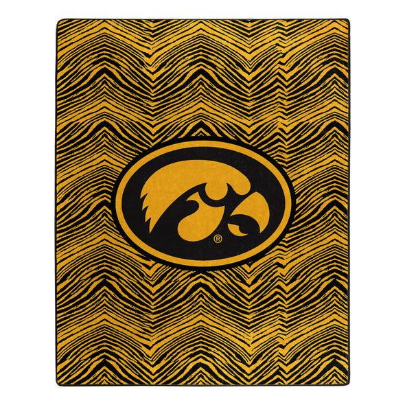 Zubaz X Northwest NCAA Iowa Hawkeyes Zubified Throw Blanket