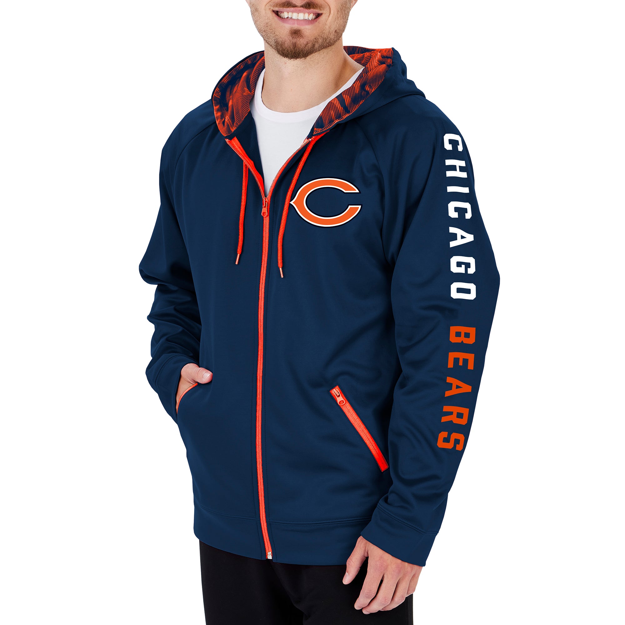Zubaz Men's NFL Chicago Bears Full Zip Camo Hoodie – Fanletic