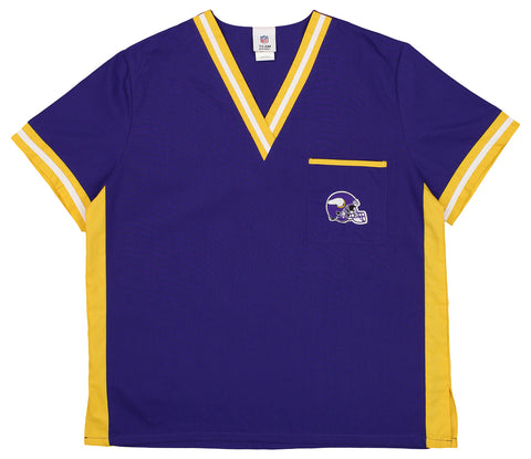 Fabrique Innovations NFL Unisex Minnesota Vikings Logo Scrub Top
