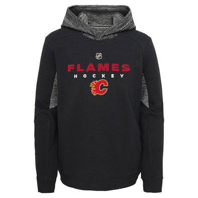 Outerstuff Calgary Flames NHL Boys Youth (8-20) Hyper Physical Hoodie, Black