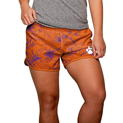Forever Collectibles NCAA Women's Clemson Tigers Tonal Floral Running Shorts