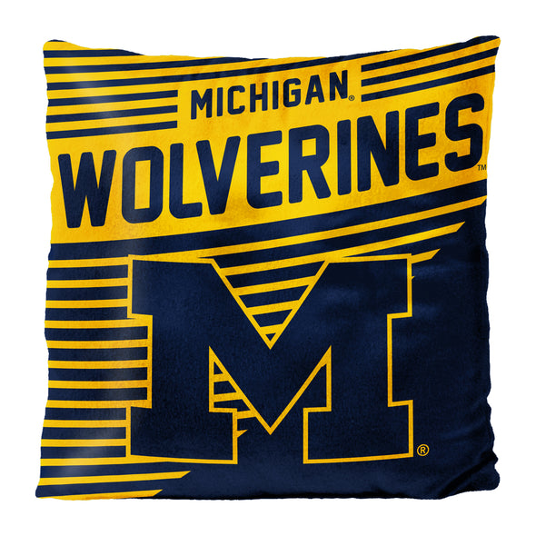 Northwest Michigan Wolverines NCAA Velvet Pillow 16" x 16" , Stripes