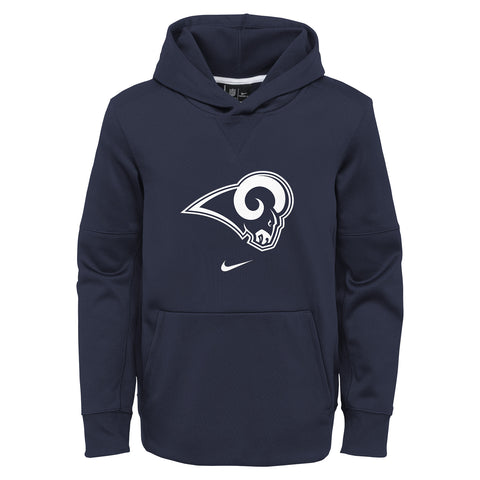 Nike NFL Football Youth Los Angeles Rams Circuit Logo Essential Performance Pullover Hoodie