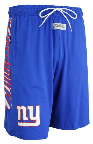 Zubaz NFL Men's New York Giants Team Logo Zebra Side Seam Shorts, Blue