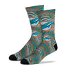 Zubaz by For Bare Feet NFL Youth Miami Dolphins Zubified Dress Socks, One Size