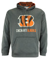 Zubaz NFL Cincinnati Bengals Men's Heather Grey Fleece Hoodie