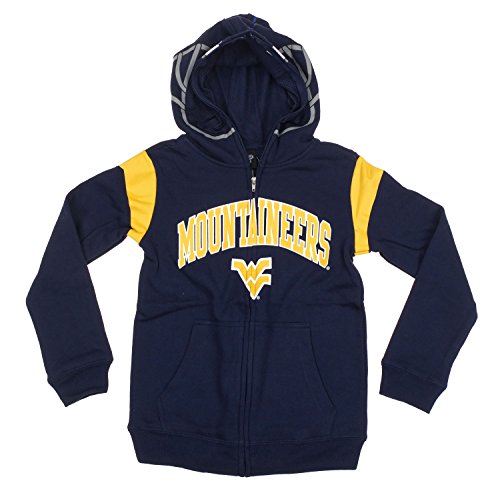 West Virginia Mountaineers NCAA College Youth Boys Full Zip Helmet Hoodie - Navy