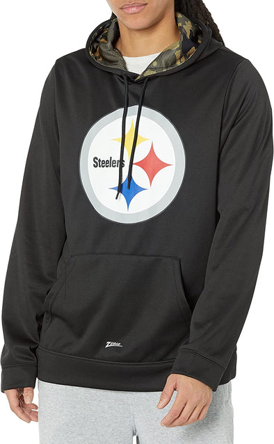 Zubaz Pittsburgh Steelers NFL Men's Team Color Hoodie with Team Camo Liner