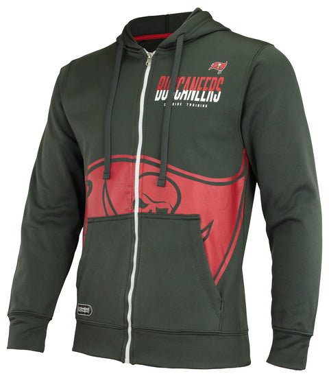 Outerstuff NFL Men's Tampa Bay Buccaneers Drill Performance Full Zip Hoodie