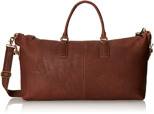 JD Fisk Men's Classic Leather Weekender Bag, Dark Brown, One Size [Apparel]