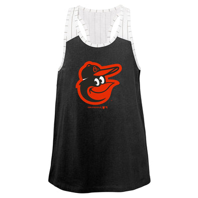 Outerstuff MLB Youth Girls Baltimore Orioles Pinstripe Team Color Tank Top