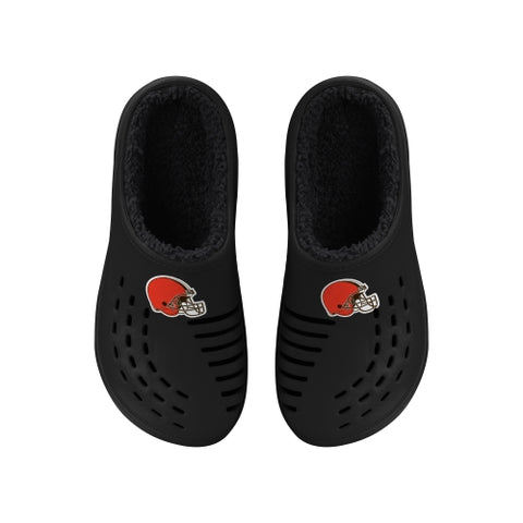 FOCO NFL Men's Cleveland Browns Sherpa Lined Big Logo Clogs