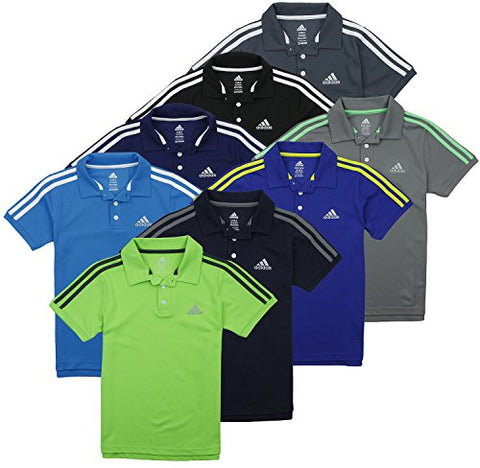 Adidas Youth Boys Athletic Short Sleeve Collared Golf Shirt Polo, Several Colors