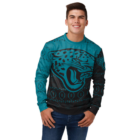 FOCO Men's NFL Jacksonville Jaguars Ugly Printed Sweater