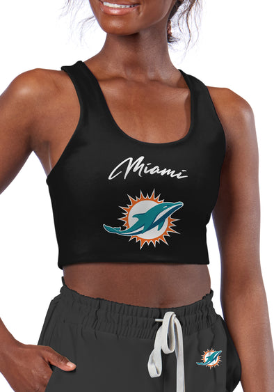 Certo By Northwest NFL Women's Miami Dolphins Collective Reversible Bra, Black