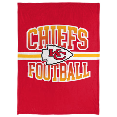 FOCO NFL Kansas City Chiefs Stripe Micro Raschel Plush Throw Blanket, 45 x 60