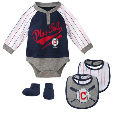 Outerstuff MLB Infant Cleveland Indians "Is It Game Time Yet" Creeper Set