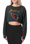 Certo By Northwest NFL Women's Arizona Cardinals Central Long Sleeve Crop Top, Black