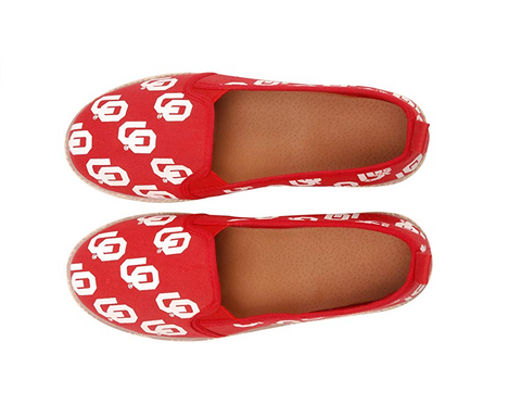 FOCO NCAA Women's Oklahoma Sooners Espadrille Canvas Slip On Shoe