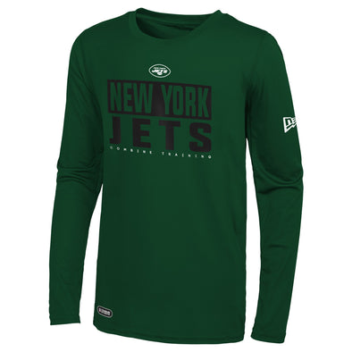 New Era NFL New York Jets Mens Off- Sides Long Sleeve Dri-Tek Tee, Green